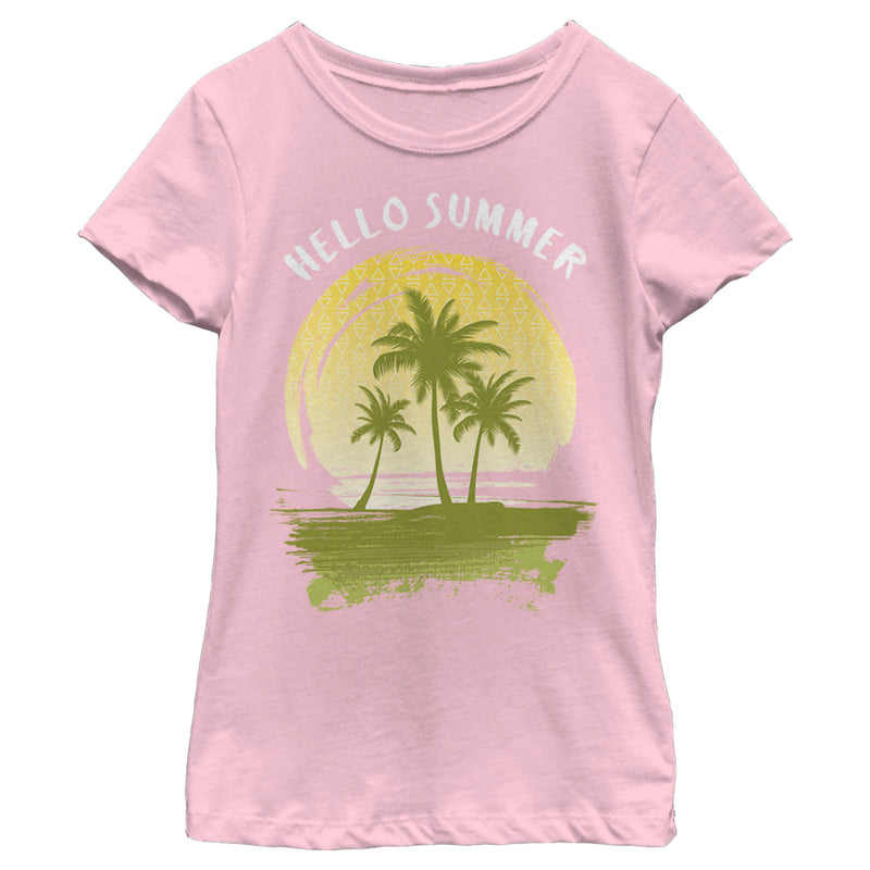 Girl's Lost Gods Hello Summer Palm Tree Silhouette T-Shirt