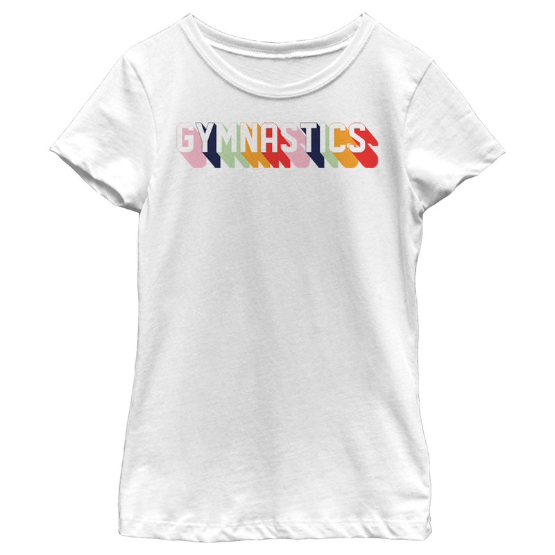 Girl's Lost Gods Gymnastics Rainbow Text T-Shirt