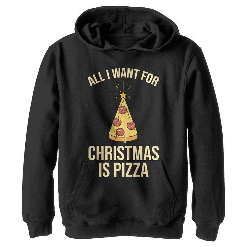 Boy's Lost Gods Christmas Is Pizza Pull Over Hoodie