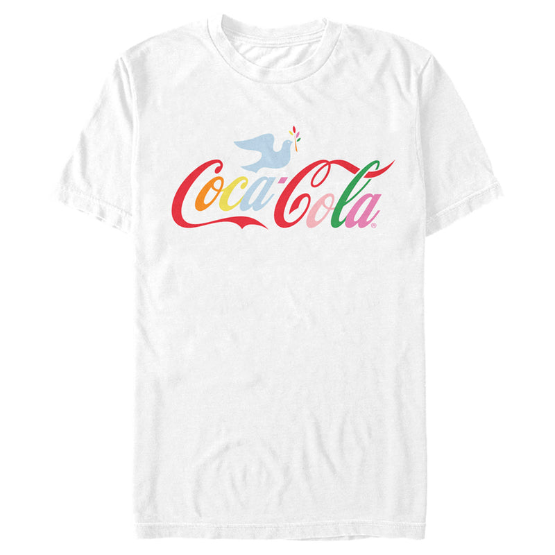 Men's Coca Cola Unity Rainbow Dove Logo T-Shirt