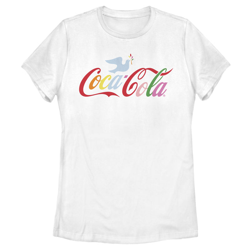 Women's Coca Cola Unity Rainbow Dove Logo T-Shirt