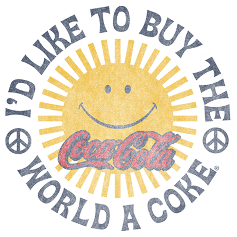 Junior's Coca Cola Unity Distressed Sun Logo T-Shirt