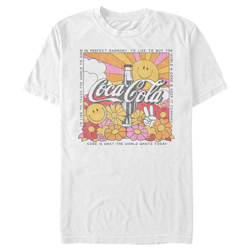 Men's Coca Cola Unity Square Lyrics Logo T-Shirt