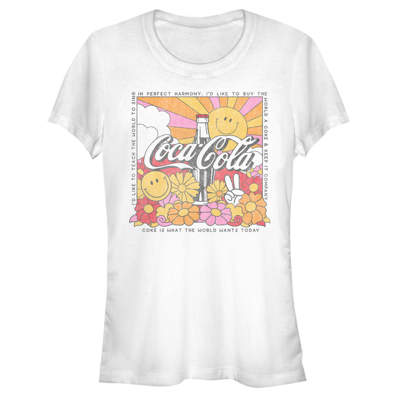 Junior's Coca Cola Unity Square Lyrics Logo T-Shirt