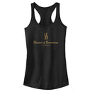 Junior's Cruella House of Baroness London Logo Gold Racerback Tank Top