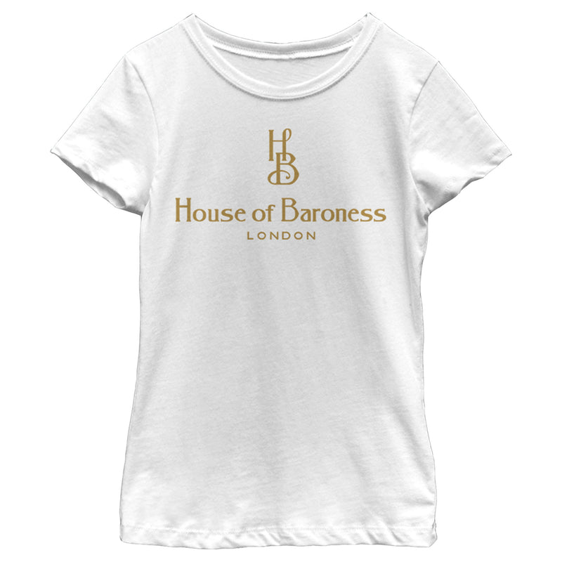 Girl's Cruella House of Baroness London Logo Gold T-Shirt