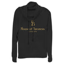 Junior's Cruella House of Baroness London Logo Gold Cowl Neck Sweatshirt