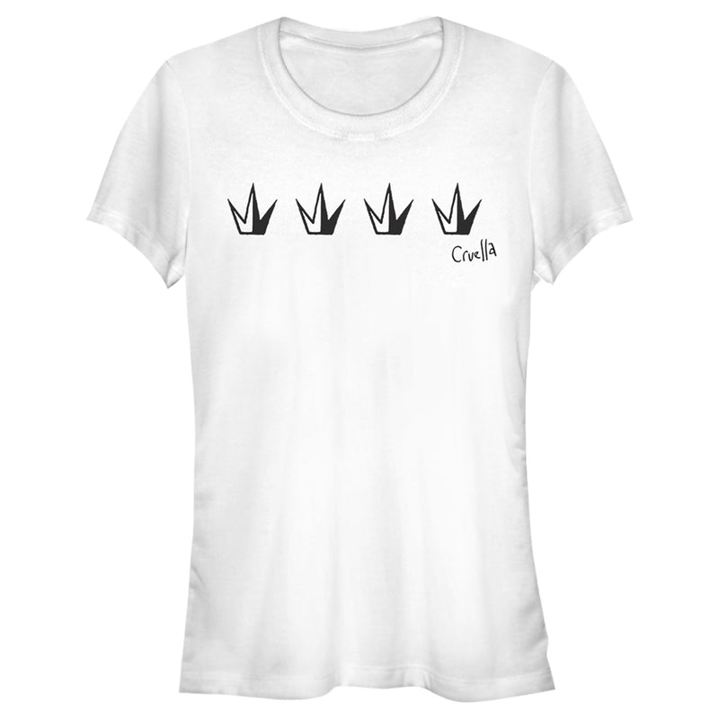 Junior's Cruella Crowns Logo T-Shirt