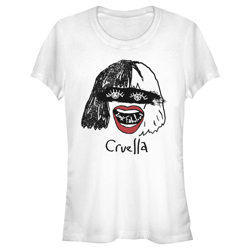 Junior's Cruella Look Fabulous Drawing T-Shirt