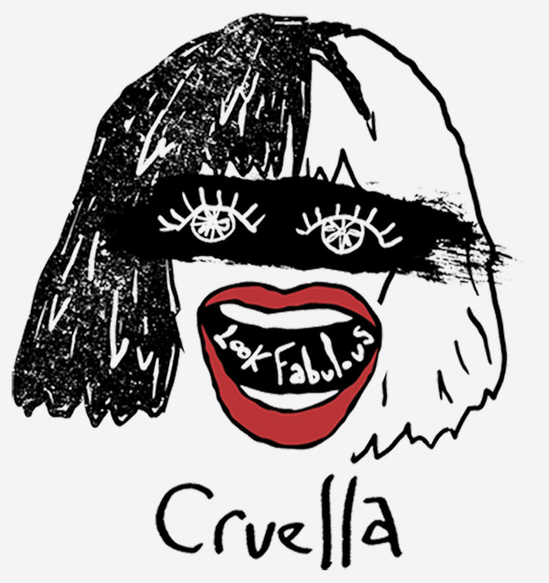 Women's Cruella Look Fabulous Drawing T-Shirt