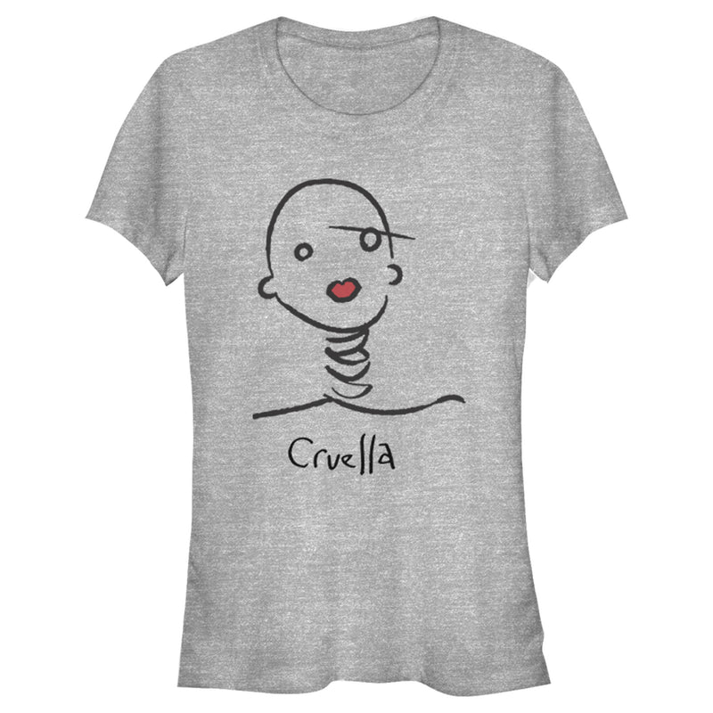 Junior's Cruella Abstract Doodle T-Shirt