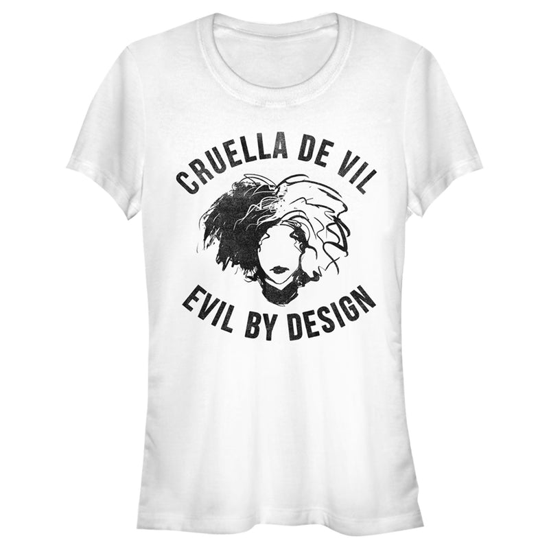 Junior's Cruella Evil By Design Sketch T-Shirt