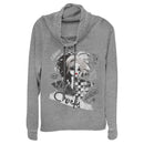 Junior's Cruella Fashion Sketch Cowl Neck Sweatshirt