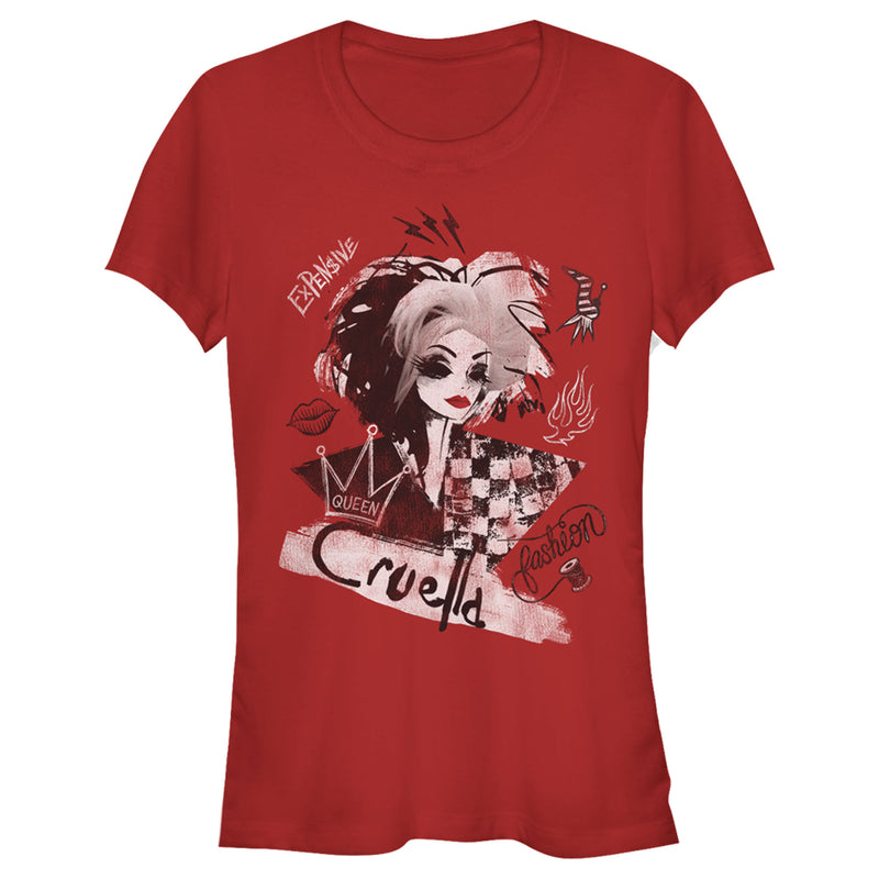 Junior's Cruella Fashion Sketch T-Shirt
