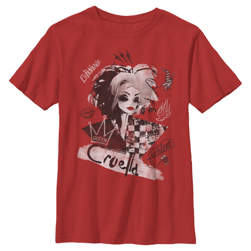 Boy's Cruella Fashion Sketch T-Shirt