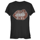 Junior's Cruella Distressed Red Lips Logo T-Shirt