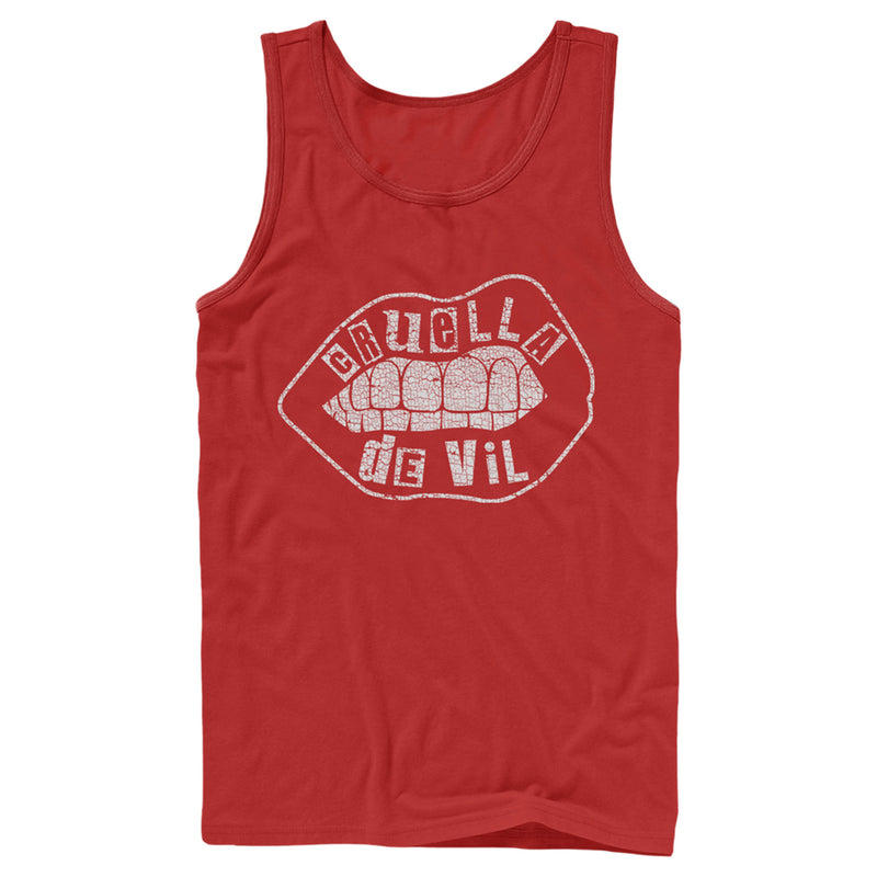 Men's Cruella Distressed Lips Logo Tank Top