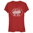 Junior's Cruella Distressed Lips Logo T-Shirt