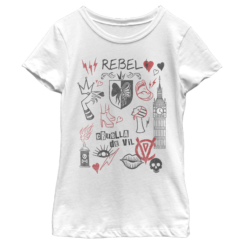 Girl's Cruella Rebel Icons T-Shirt