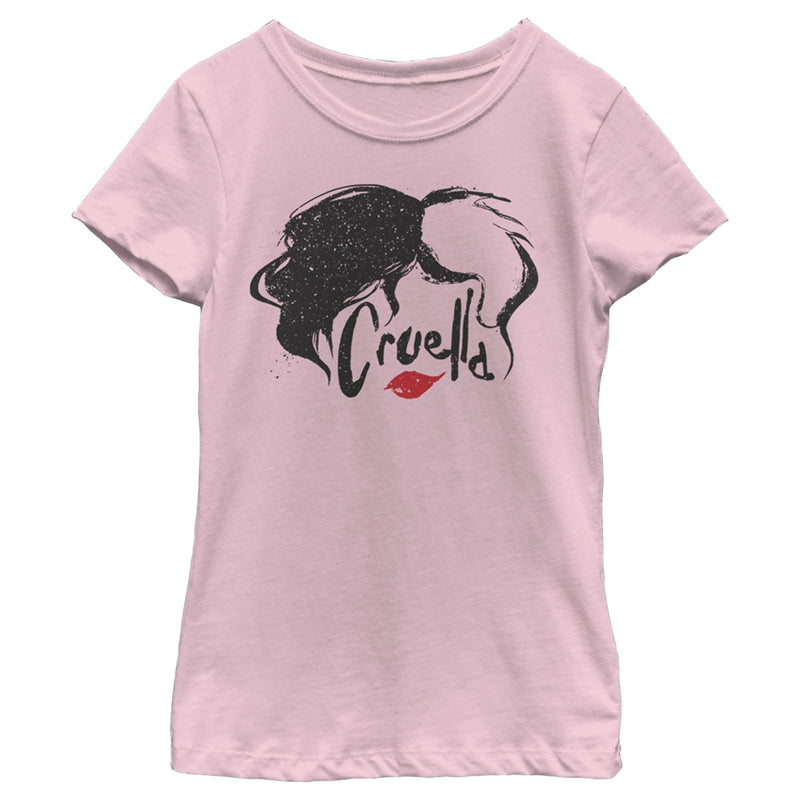 Girl's Cruella Red Lips Logo T-Shirt