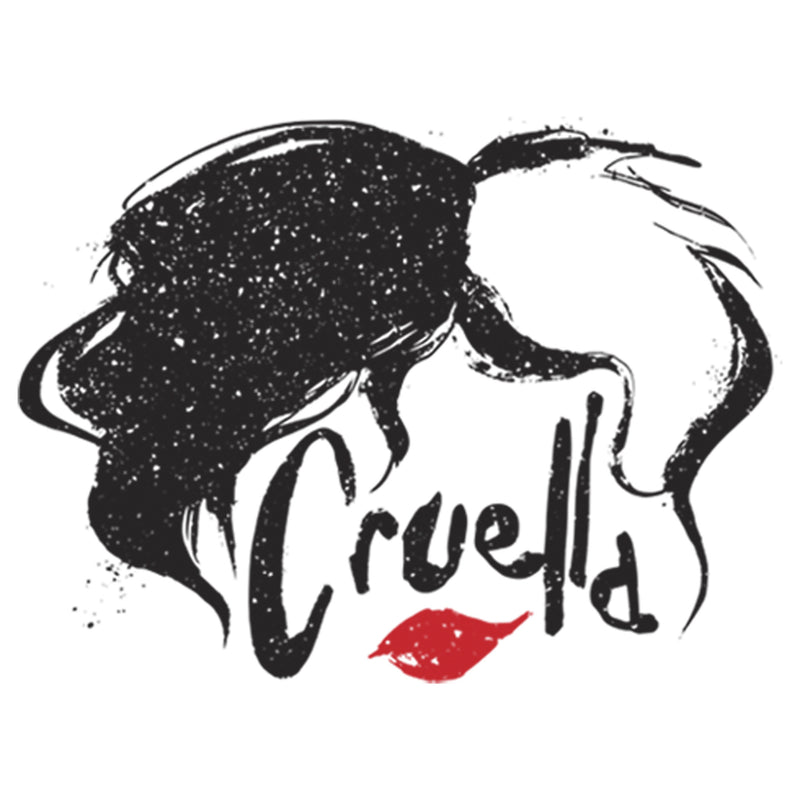 Junior's Cruella Red Lips Logo T-Shirt