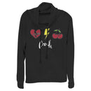 Junior's Cruella Patches Logo Cowl Neck Sweatshirt