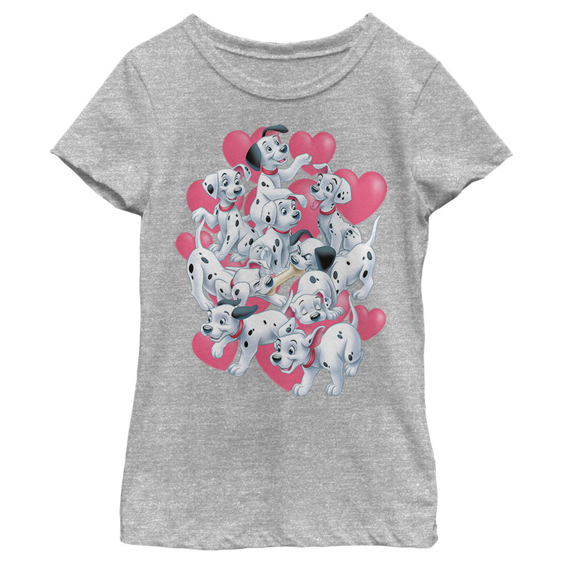 Girl's One Hundred and One Dalmatians Puppy Dalmatian Love T-Shirt