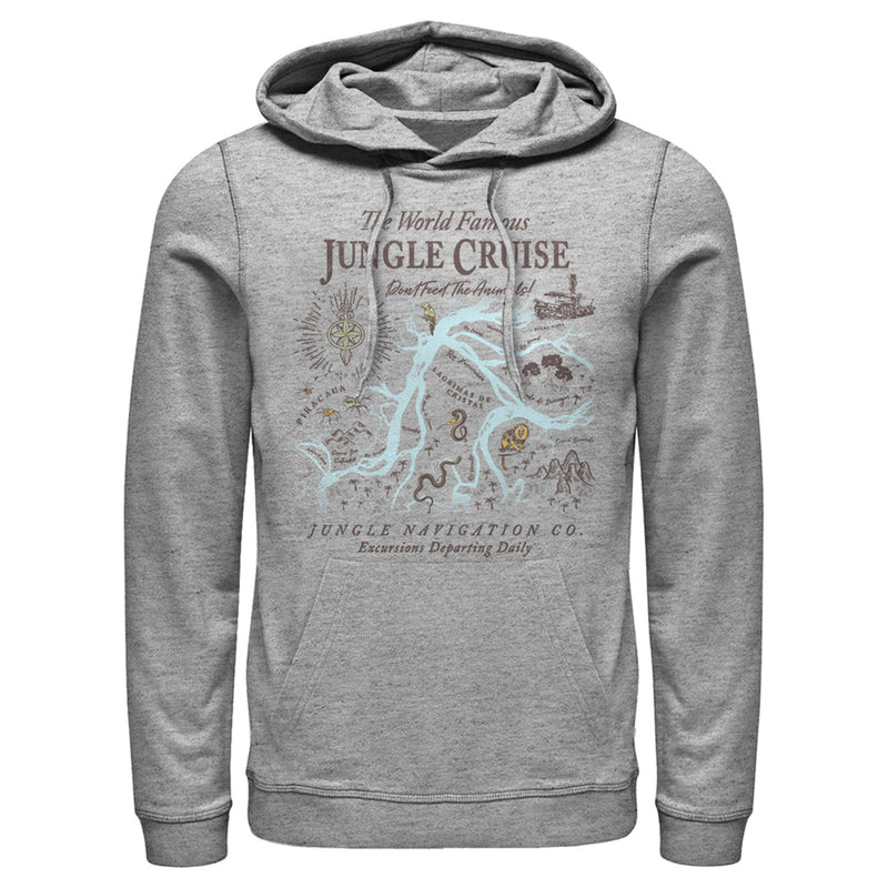 Men's Jungle Cruise Excursion Map Pull Over Hoodie