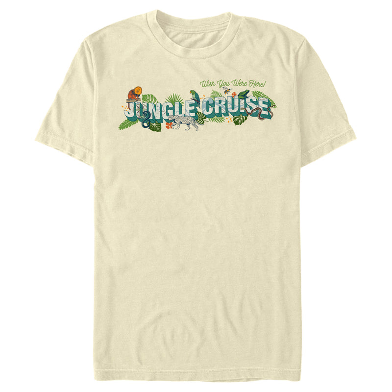 Men's Jungle Cruise Wish You Were Here Postcard Logo T-Shirt