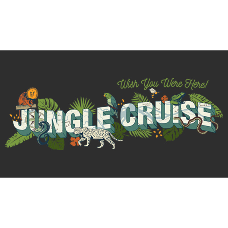 Women's Jungle Cruise Wish You Were Here Postcard Logo Racerback Tank Top