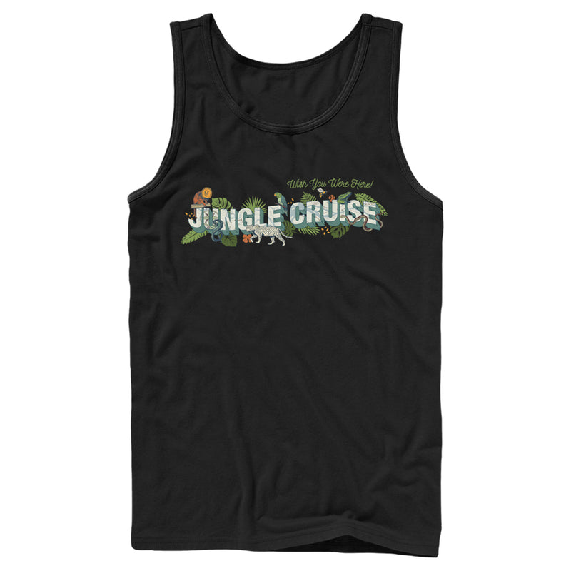 Men's Jungle Cruise Wish You Were Here Postcard Logo Tank Top