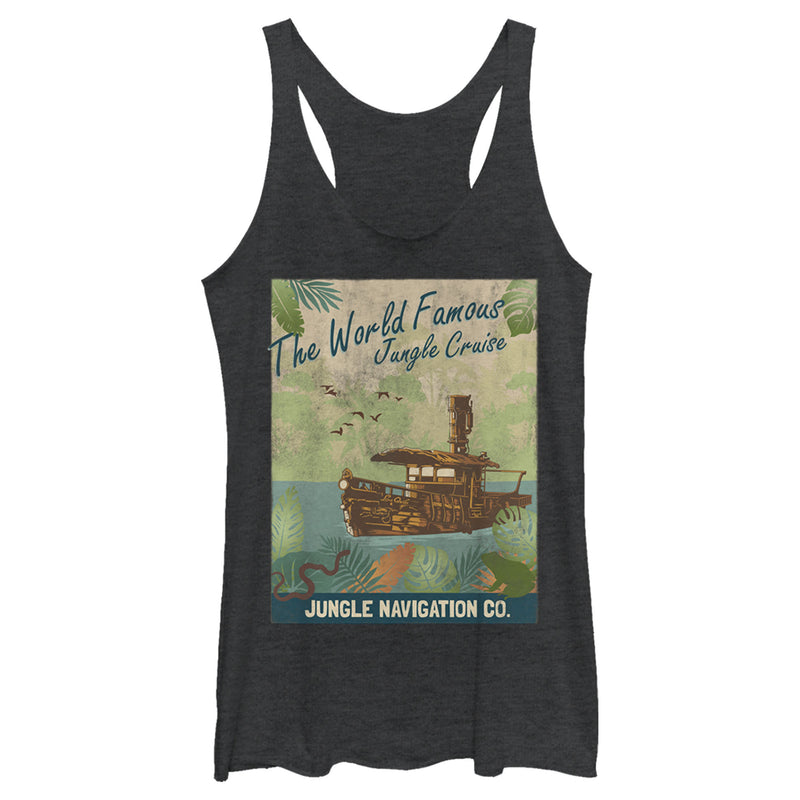 Women's Jungle Cruise La Quila Retro Poster Racerback Tank Top