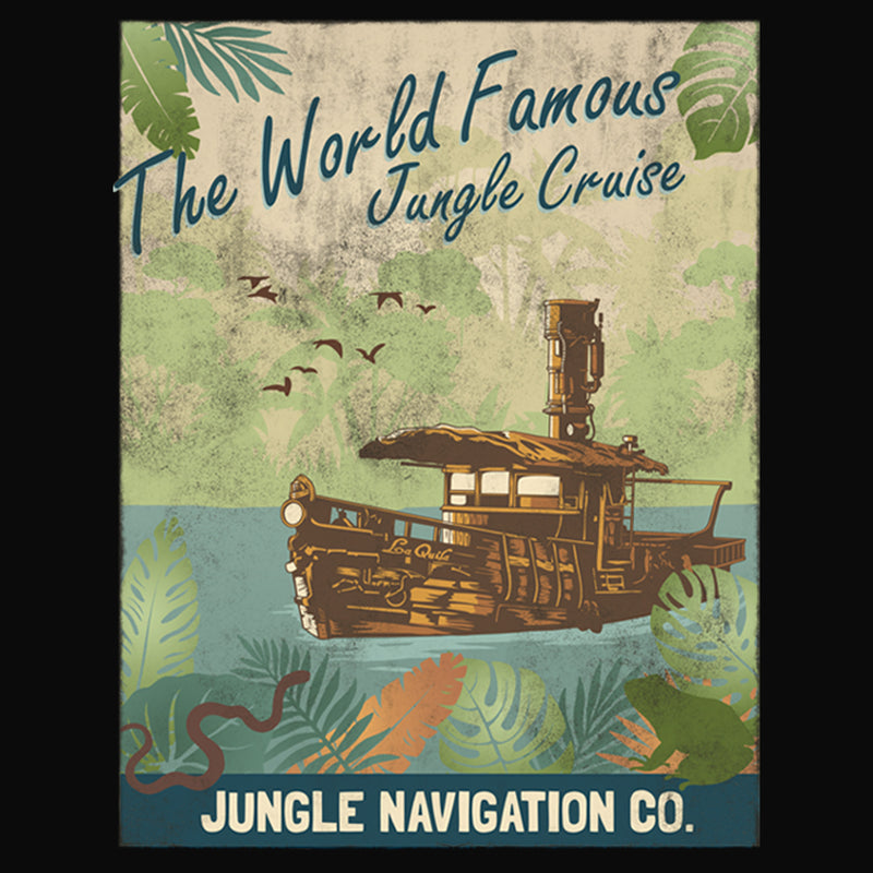 Junior's Jungle Cruise La Quila Retro Poster Cowl Neck Sweatshirt