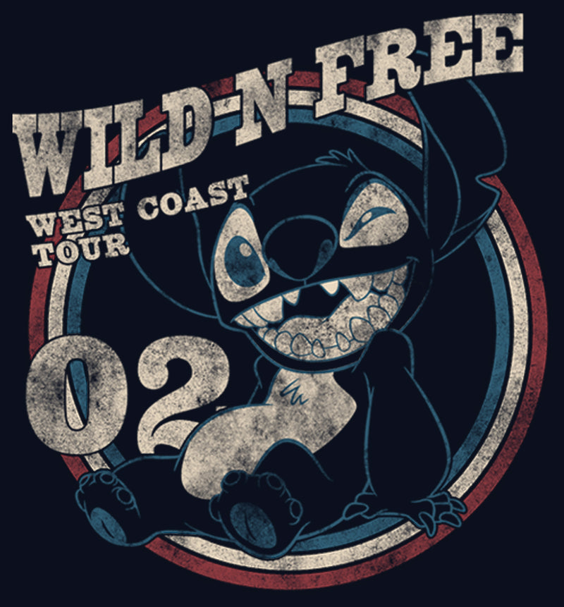 Girl's Lilo & Stitch Distressed Wild and Free Tour T-Shirt