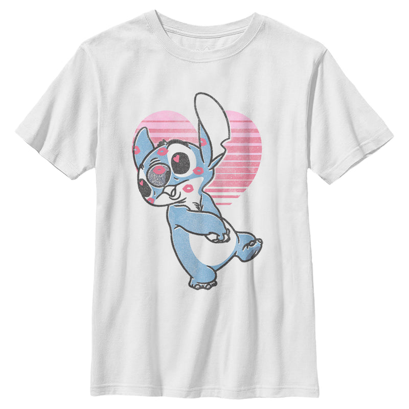 Boy's Lilo & Stitch Valentine's Day Kissy Face T-Shirt