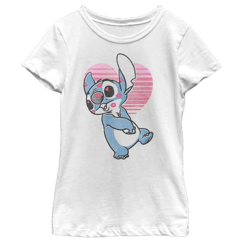 Girl's Lilo & Stitch Valentine's Day Kissy Face T-Shirt