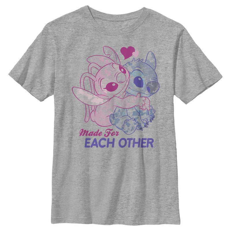 Boy's Lilo & Stitch Valentine's Day Made For Each Other T-Shirt