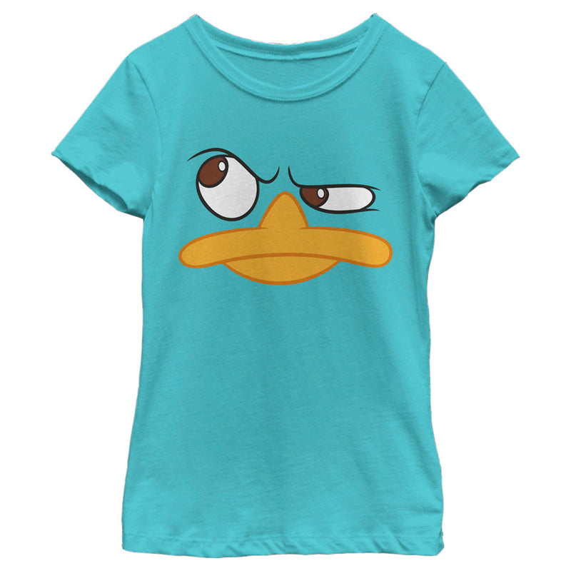 Girl's Phineas & Ferb Phineas and Ferb Perry the Platypus Face T-Shirt