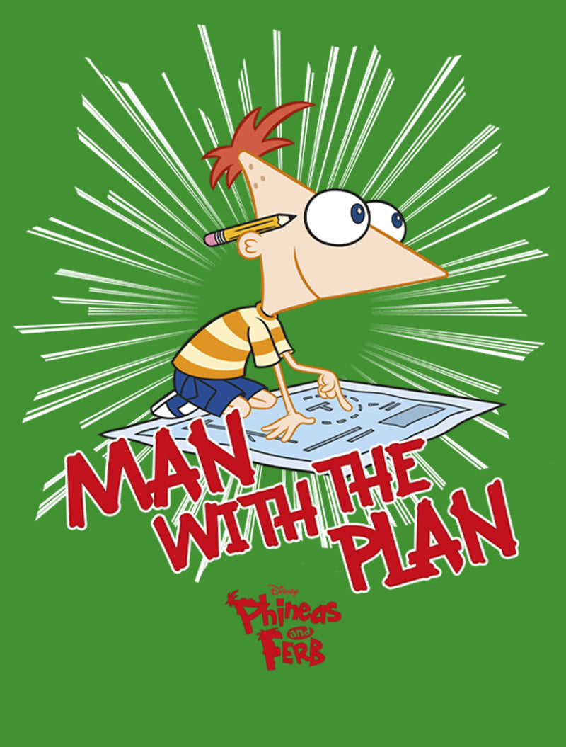 Boy's Phineas & Ferb Phineas and Ferb Man With Plan T-Shirt