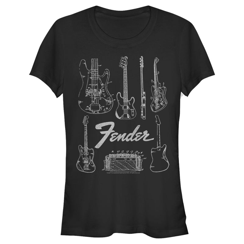 Junior's Fender Guitar Chart T-Shirt