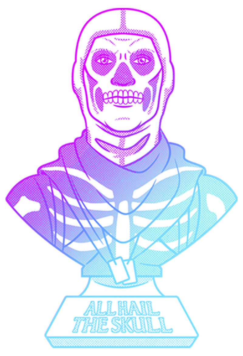 Junior's Fortnite Skull Trooper All Hail Glow T-Shirt