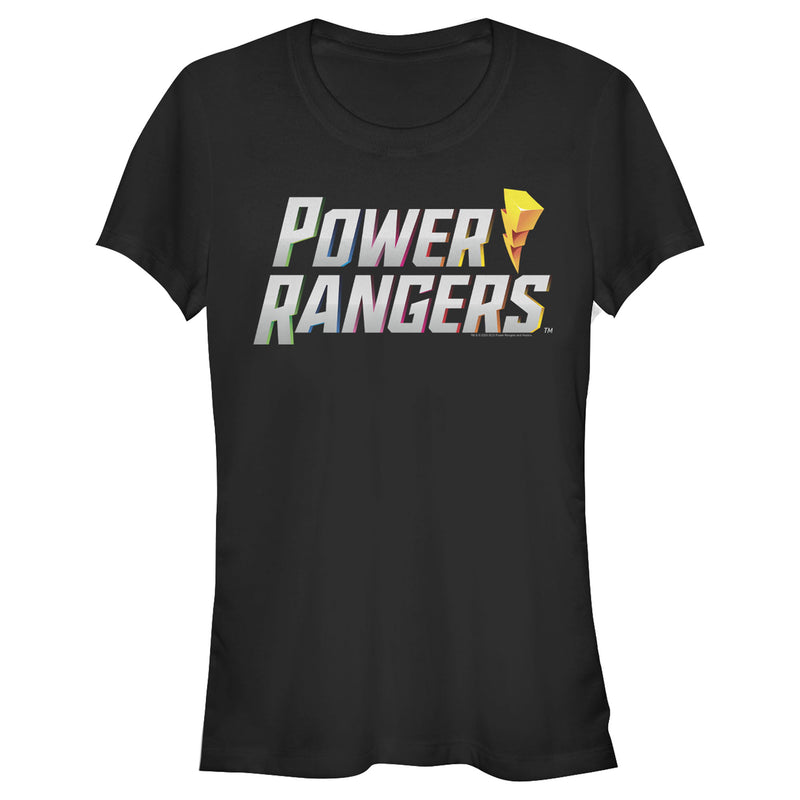 Junior's Power Rangers Lightning Bolt Logo T-Shirt