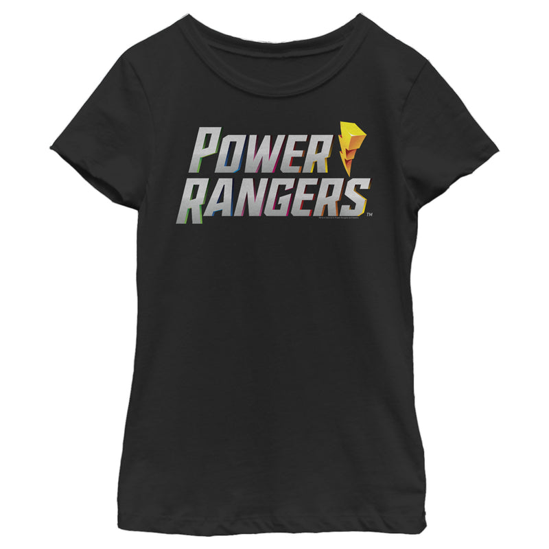 Girl's Power Rangers Lightning Bolt Logo T-Shirt