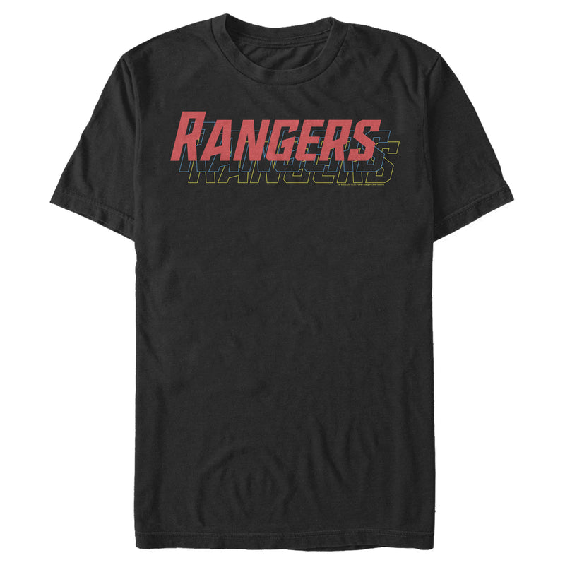Men's Power Rangers Shadow Text T-Shirt