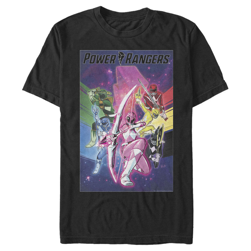 Men's Power Rangers Rainbow Poster T-Shirt
