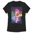 Women's Power Rangers Cartoon Poster T-Shirt