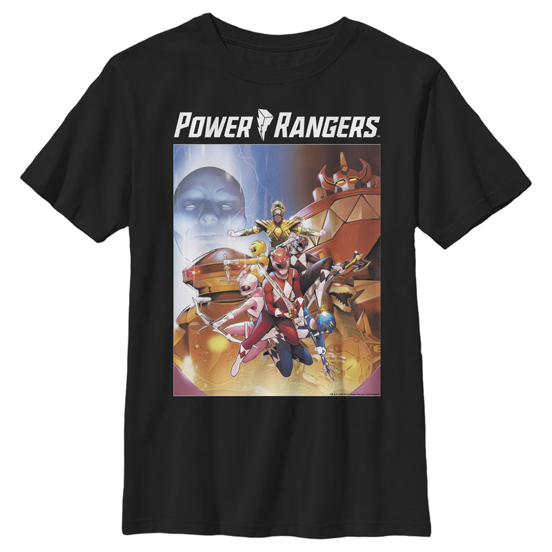 Boy's Power Rangers Team Collage Poster T-Shirt