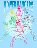 Men's Power Rangers Character Outlines T-Shirt