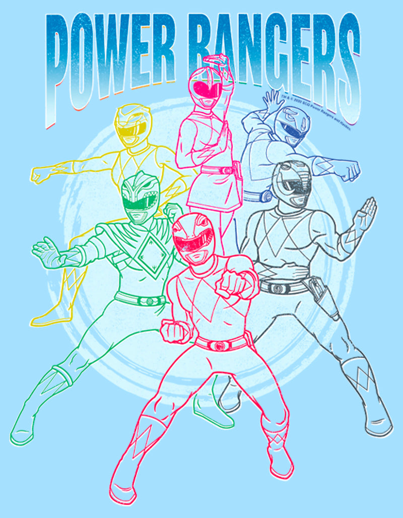 Men's Power Rangers Character Outlines T-Shirt