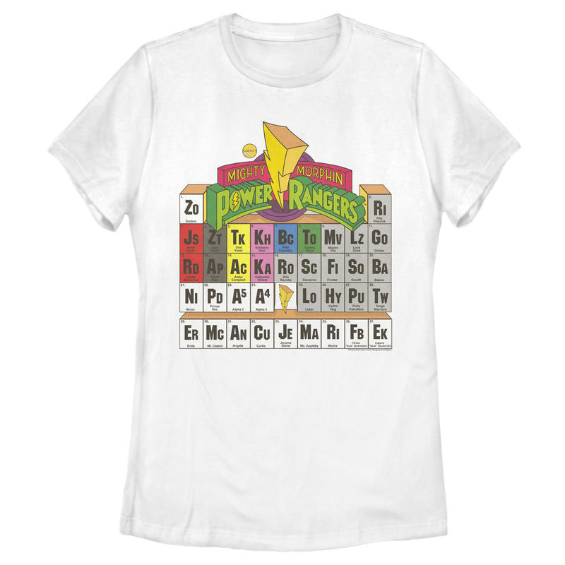Women's Power Rangers Periodic Table of Heroes T-Shirt